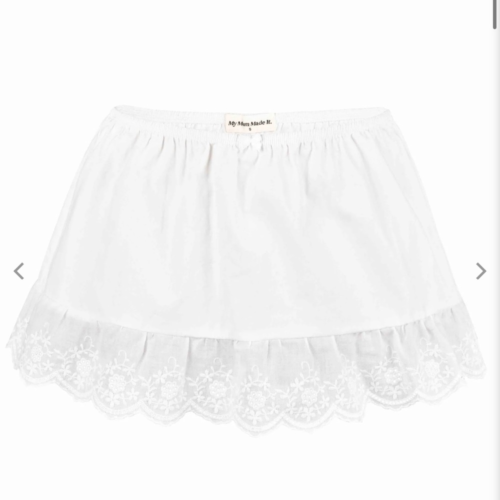 My Mum Made It White Lace Mini Skirt